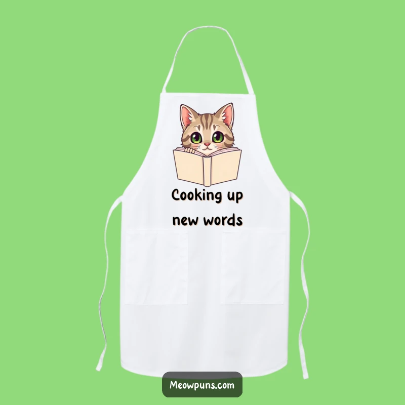 Funny Tabby Cat Dictionary Apron: Cook Up Some Literary Fun