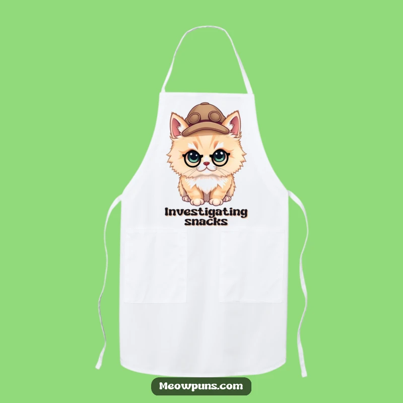 Funny Cat Detective Apron: Keep Your Clothes Clean While Solving Crimes in the Kitchen