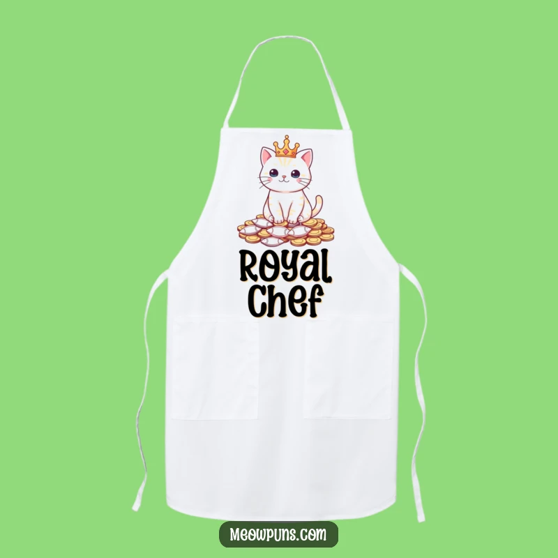 Funny Cat King Apron - Royal Kitchen Fun & Feline Treasures Gift
