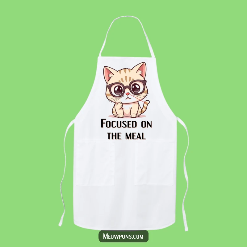 Funny Cat Spectacles Laser Pointer Apron - Kitchen Humor Gift!