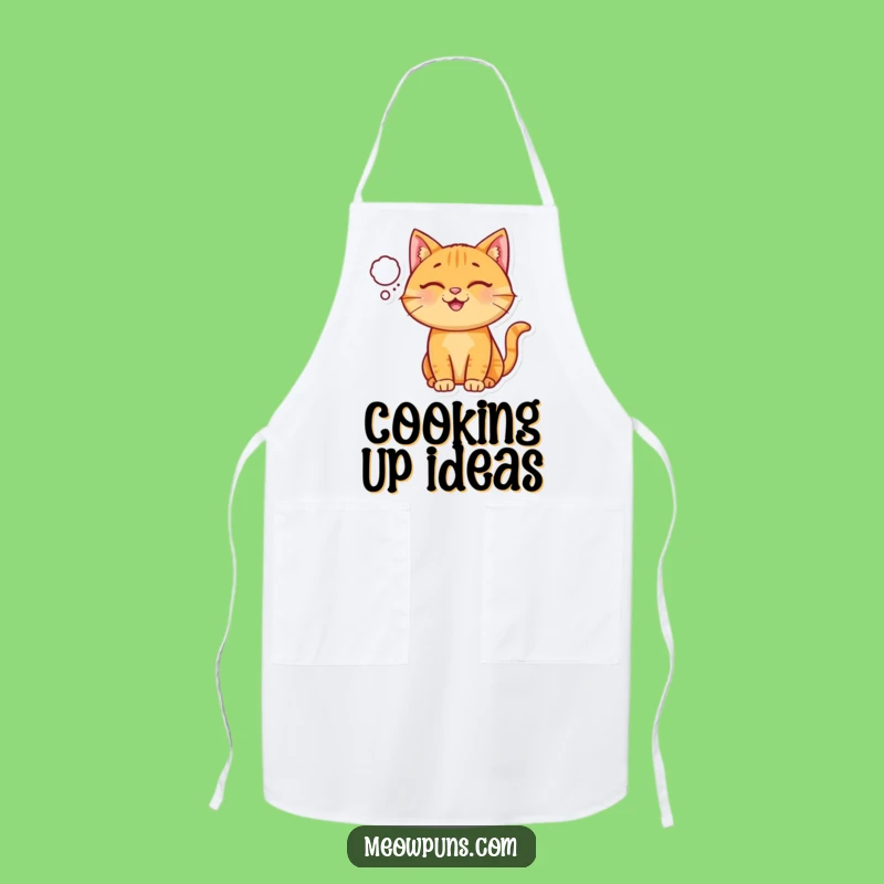 Funny Ginger Cat Thought Bubble Apron: Cook with a Smile