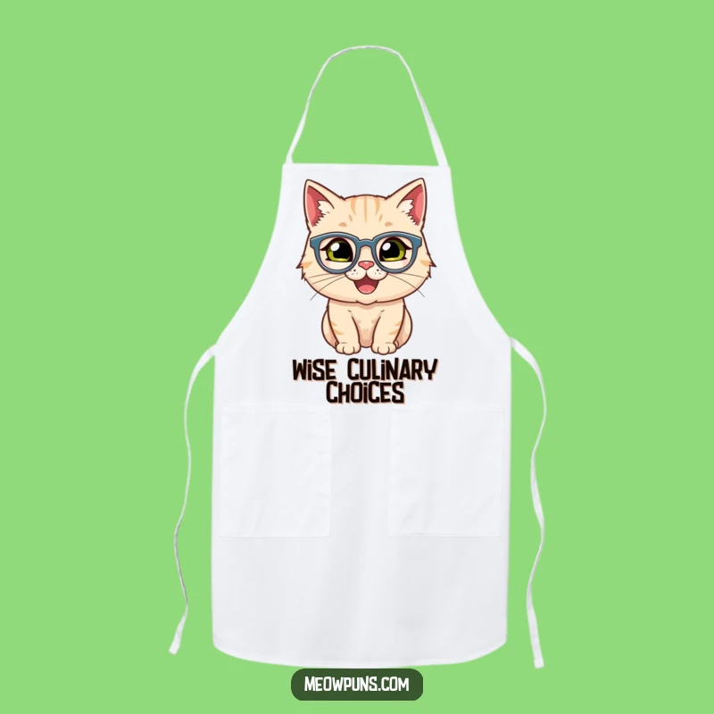 Funny Happy Cat Spectacles Apron - Hilarious Kitchen Wear for Smart Cooks