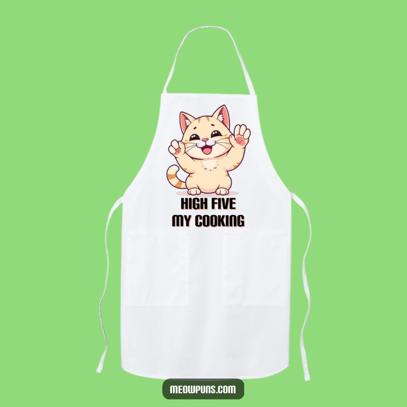 Funny High Five Cat Apron: Cook with Celebration and This Awesome Feline!