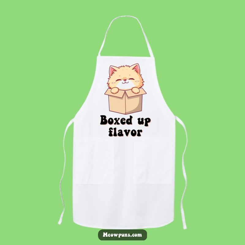Funny Small Box Cat Apron: Chef's Humor for Feline-Friendly Kitchens