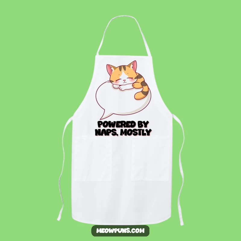 Funny Calico Cat Speech Bubble Apron: Cook with Whimsical Charm