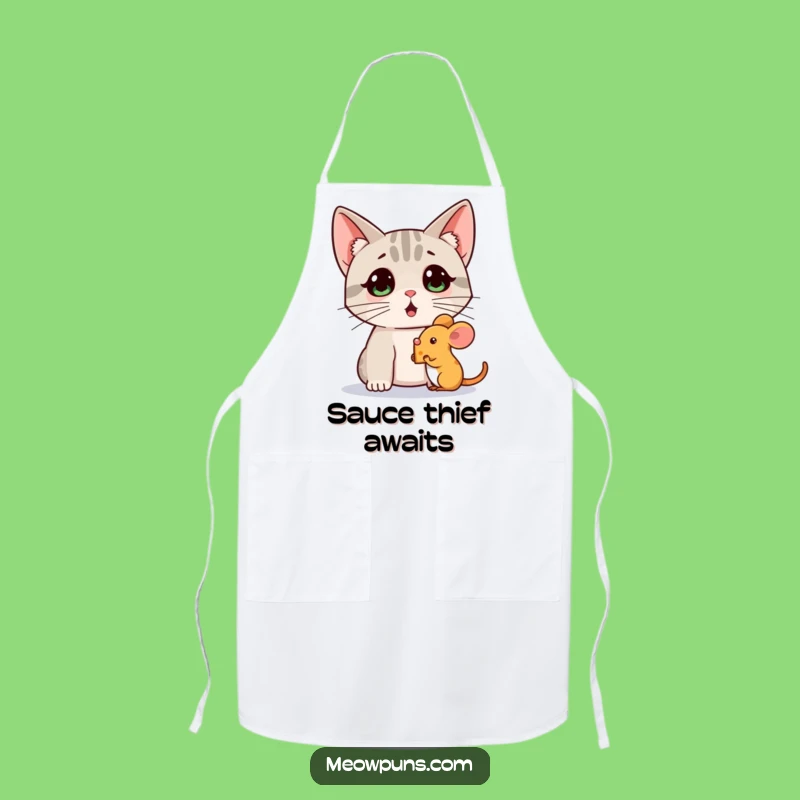 Funny Cat Mouse Cheese Apron: Cook with Culinary Comedy!