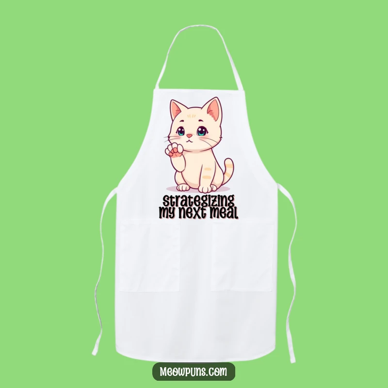 Funny Cat Thinking Pose Apron: Ponder Your Next Culinary Masterpiece