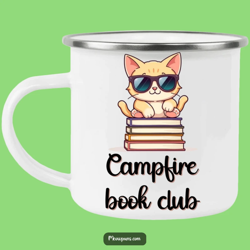 Funny Cool Cat Sunglasses Camping Mug: Relaxed Adventures with Style!