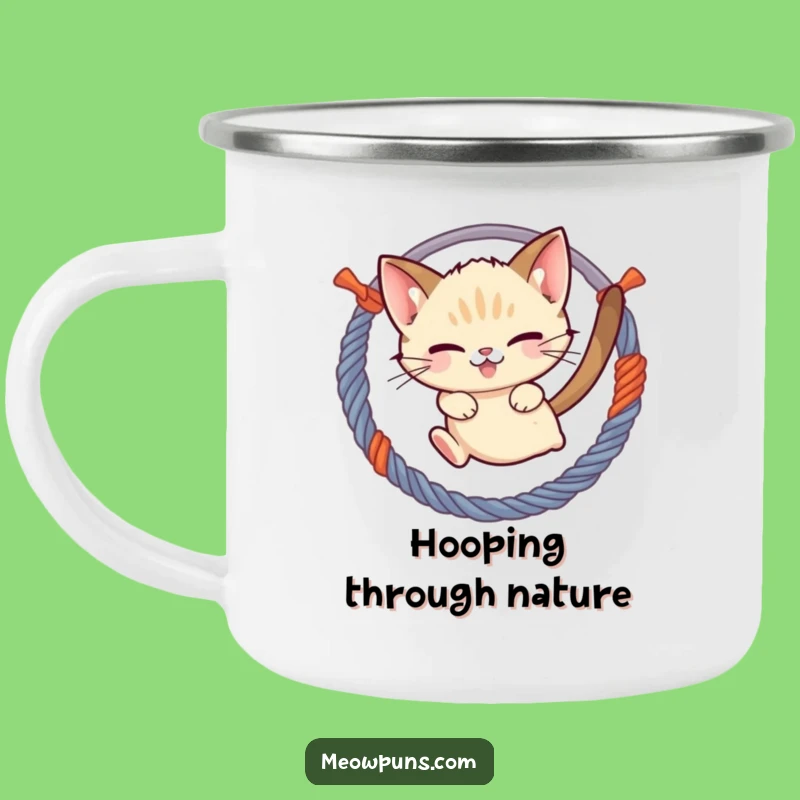 Funny Cat Camp Mug: Siamese Cat Yarn, Outdoor Playful Gift