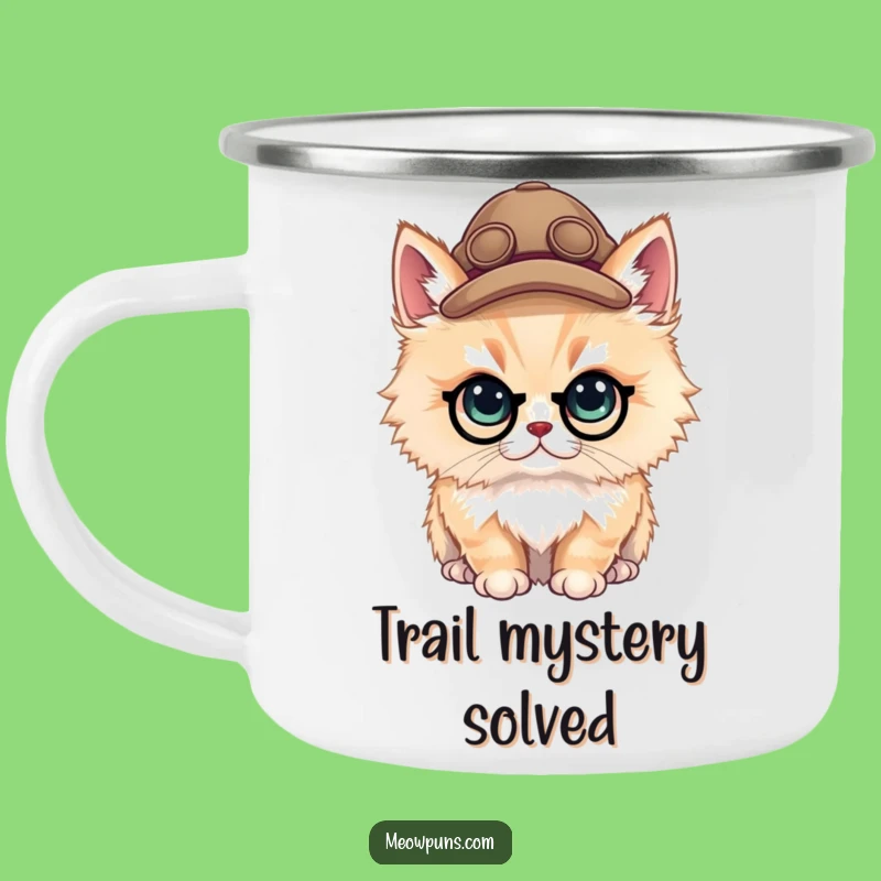Funny Cat Detective Camping Mug: Your Hilarious Partner for Outdoor Investigations