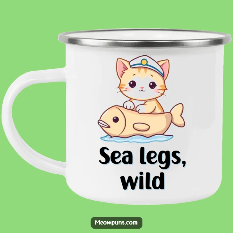 Funny Sailor Cat Camping Mug: Sip Your Adventure Fuel with Nautical Feline Flair
