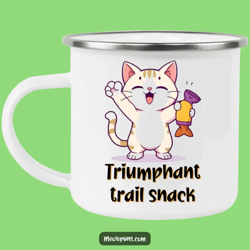 Funny Cat Toy Victor Camping Mug - Trail Triumph Companion!
