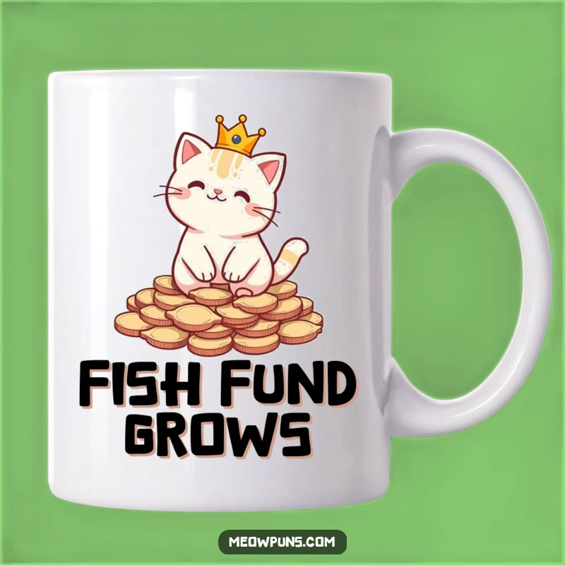 Funny Royal Cat Mug: A Regal Gift for Feline Royalty and Fish Coin Collectors