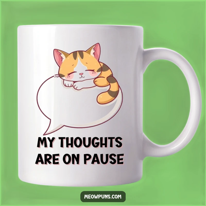 Funny Calico Cat Napping Speech Bubble Mug: The Perfect Gift for Cat Lovers