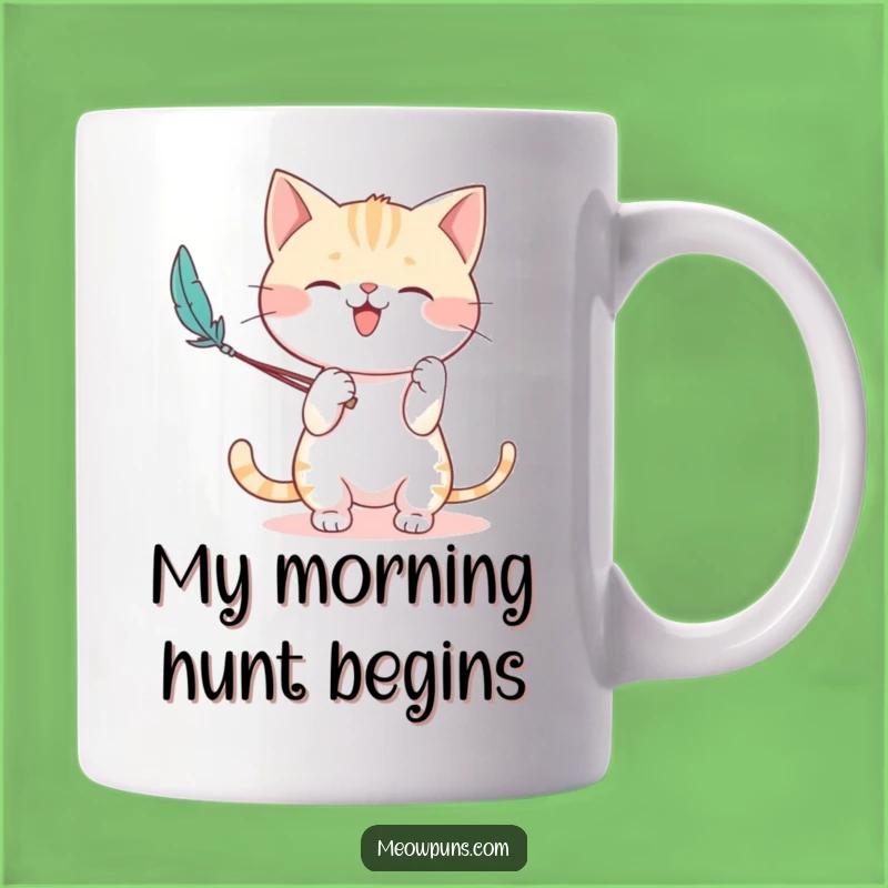 Funny Cat Feather Wand Mug: Hilarious Gift for Playful Feline Lovers