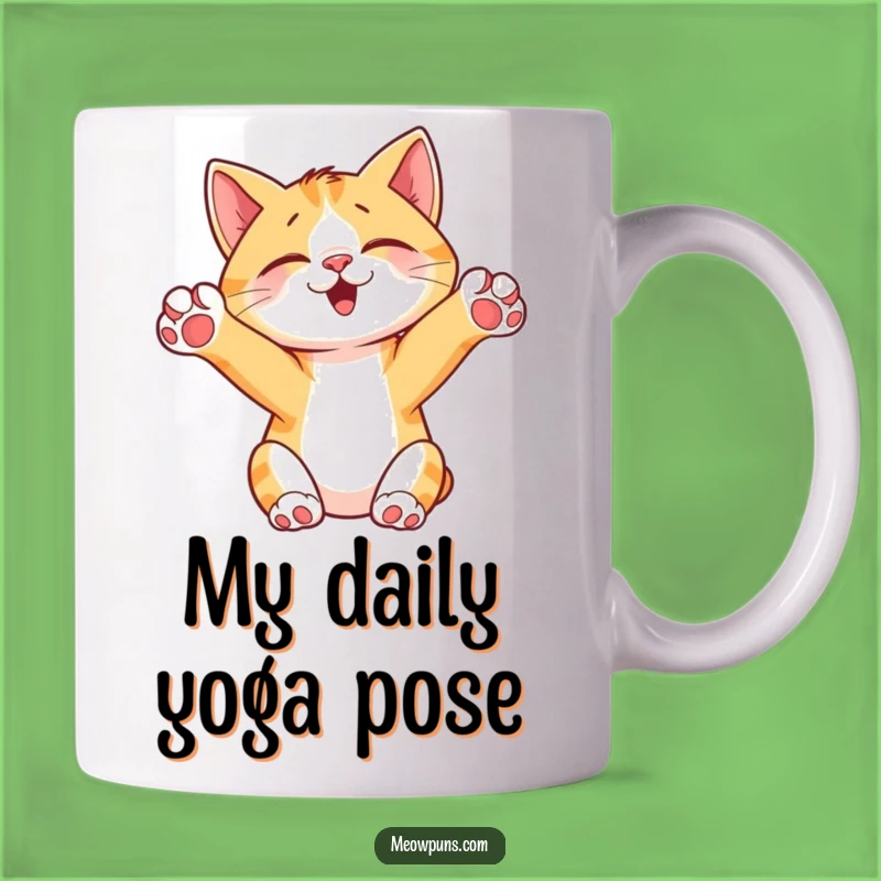 Funny Cat Stretching Mug: Adorable Kitty Paws Up, The Purrfect Relaxing Funny Gift