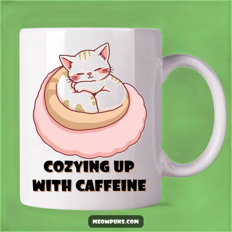 Funny Cozy Cat Letter Mug: Content Feline Comfort for a Relaxing Gift