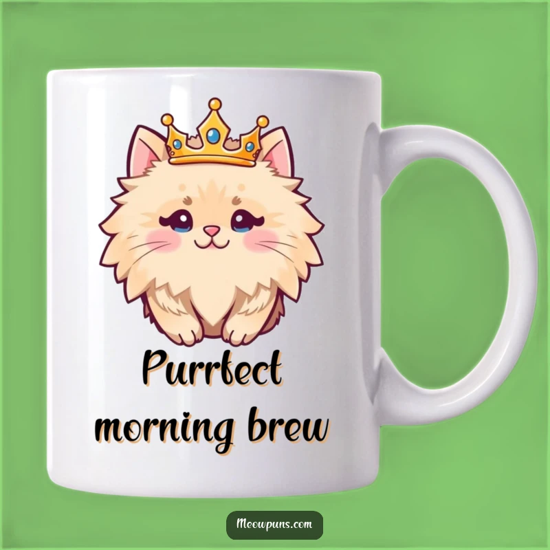 Funny Fluffy Cat King Mug Regal Humor for Cat Lovers