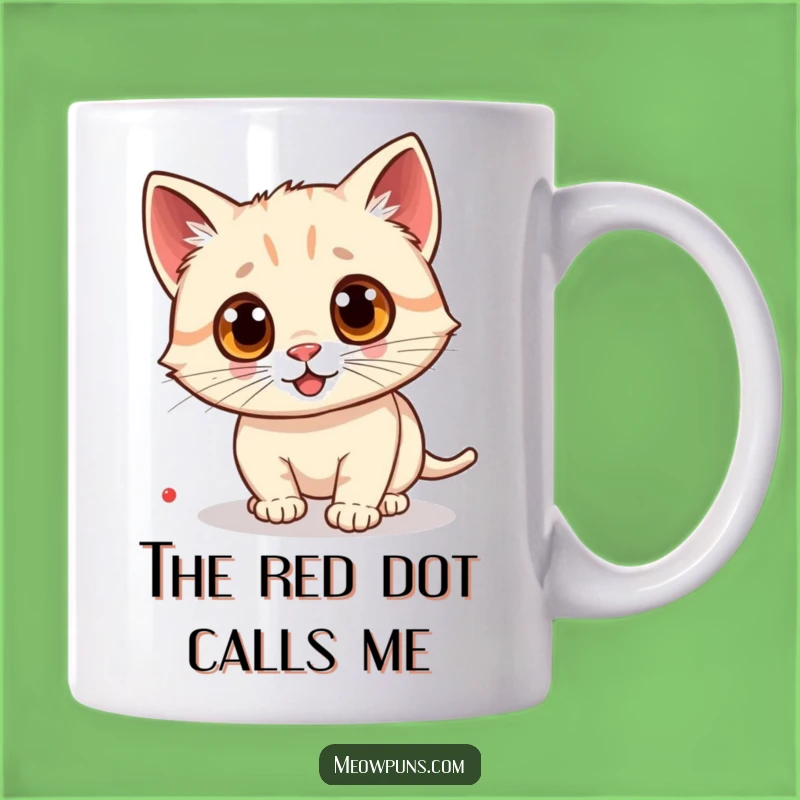 Funny Googly Eye Cat Laser Mug: Excited Feline Chase for a Hilarious Gift
