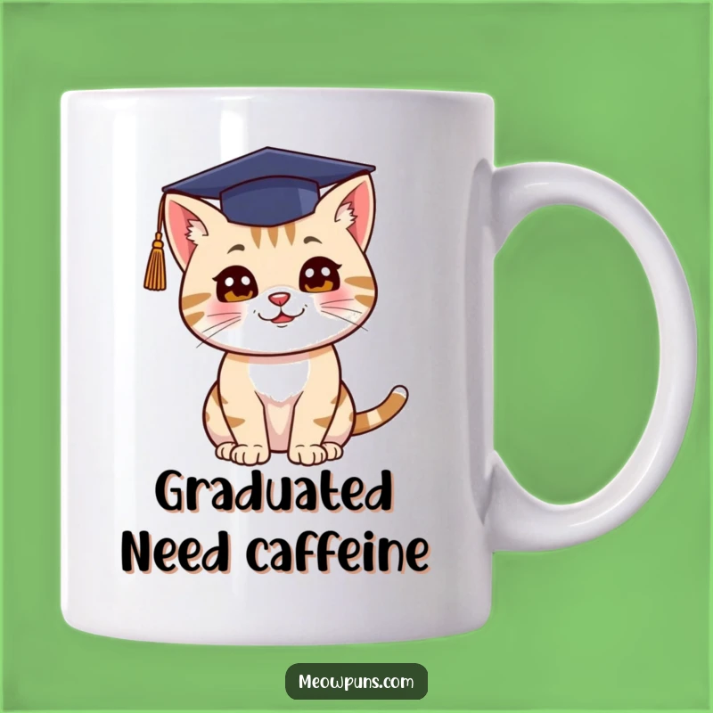 Funny Cat Graduation Mug: Celebrate Achievement with Feline Fun