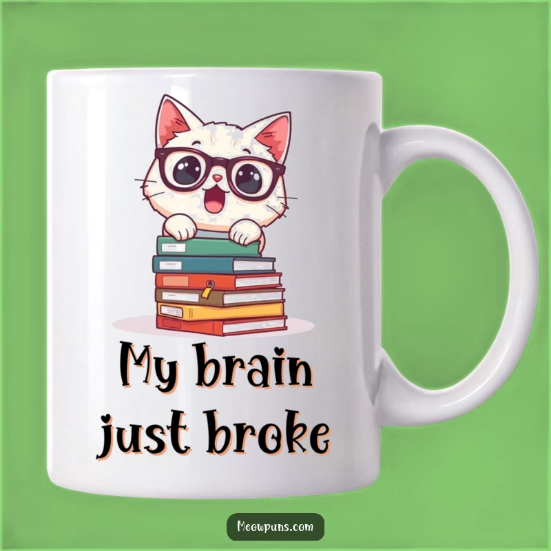 Funny Surprised Cat Glasses Mug: Book Lover's Hilarious Gift