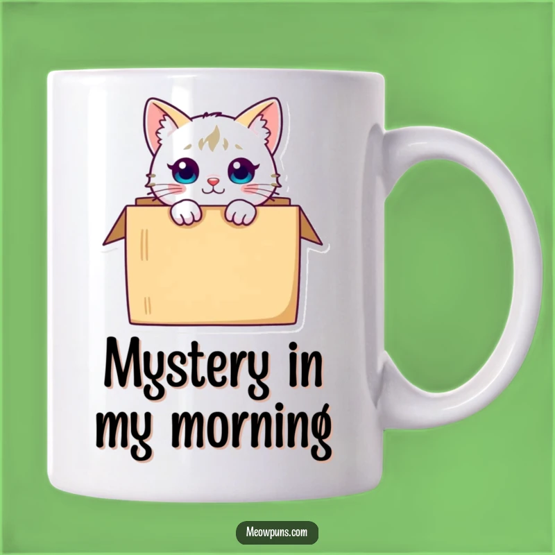 Funny Curious Cat Box Mug Peek-a-Boo Humor for Cat Lovers