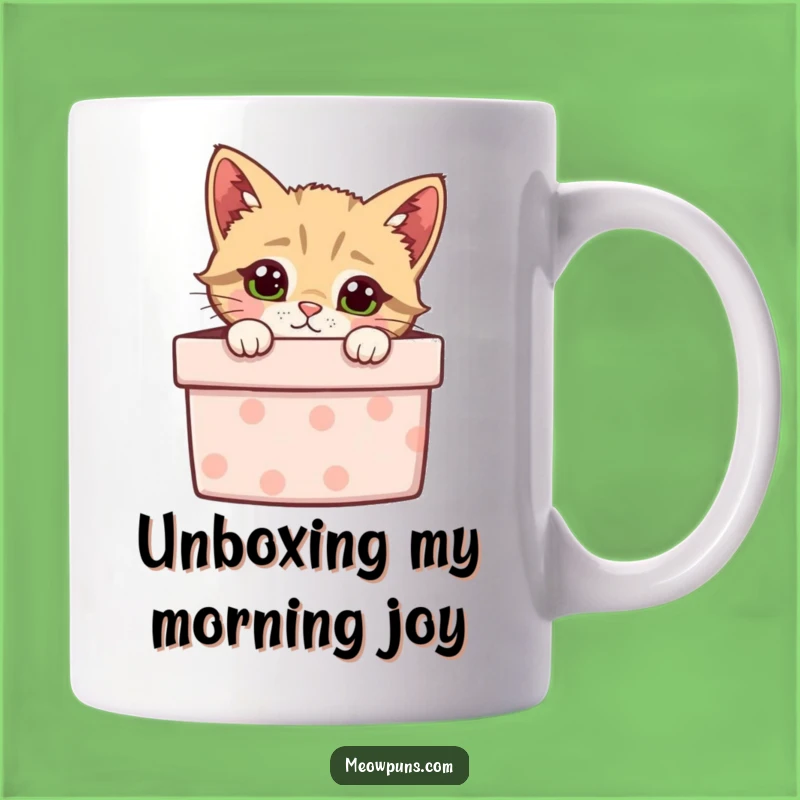Funny Curious Cat Gift Box Mug - Hilarious Surprise for Cat Lovers & Gift Givers