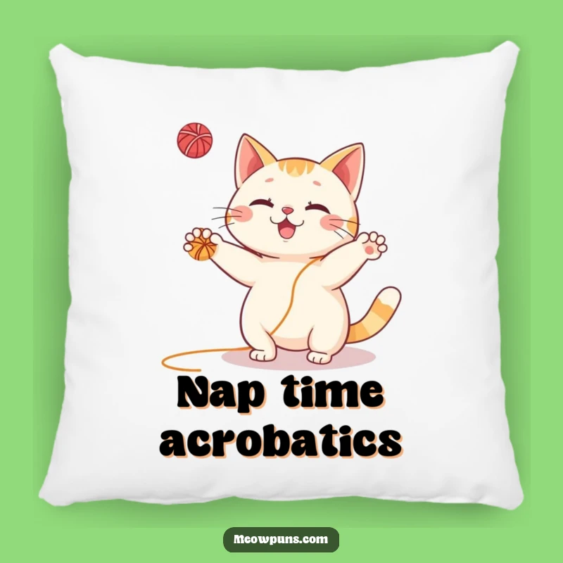 Cozy Funny Cat Yarn Juggling Pillow: Snuggle Up with Adorable Feline Fun!