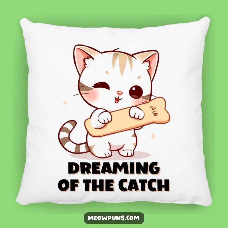 Cute Cat Fishbone Pillow - Soft and Funny Accent for Cozy Spaces