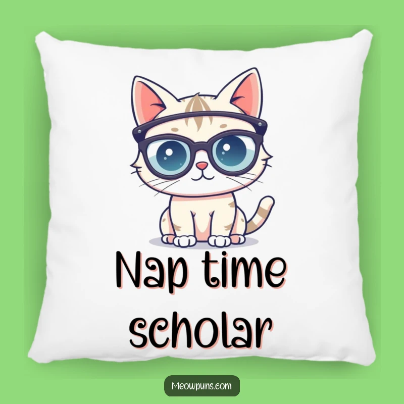 Cute Cat Glasses Pillow - Soft Comfort for the Bookish Cat Fan