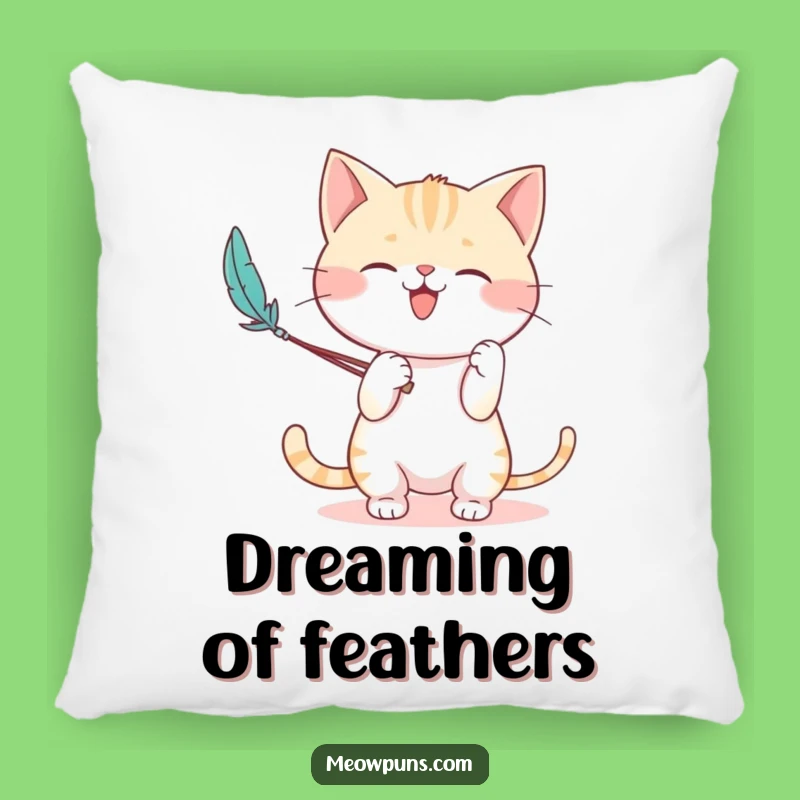 Funny Cat Feather Wand Pillow: Cozy Up with Playful Comfort