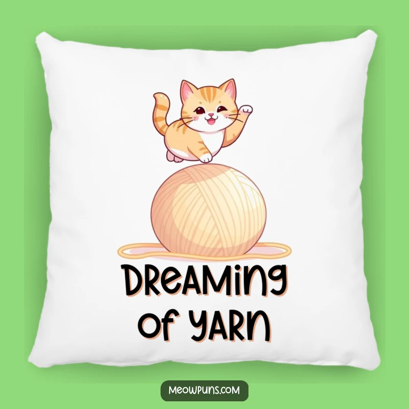Funny Cat Yarn Leap Pillow: Cozy Comfort with Playful Feline Action