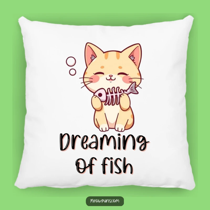 Funny Cat Fish Skeleton Pillow: Snuggle with Feline Satisfaction