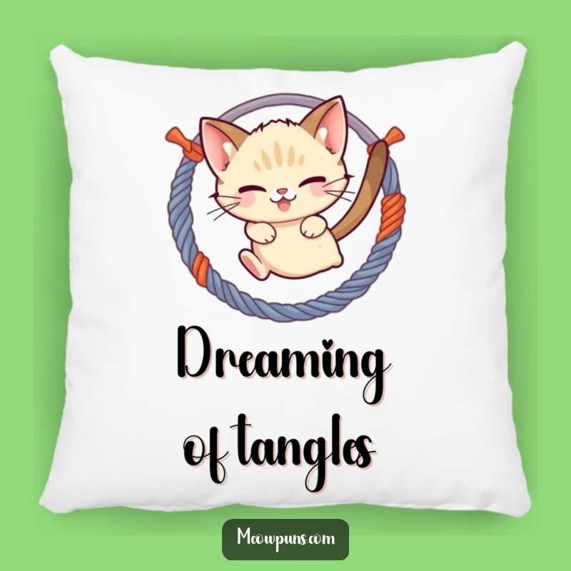 Funny Cat Yarn Pillow: Siamese Cat Jumping Cushion, Cozy Playful Decor Gift