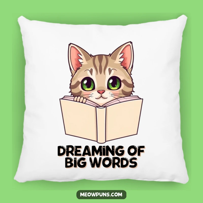 Funny Tabby Cat Dictionary Pillow: Cozy Comfort for Bookish Souls