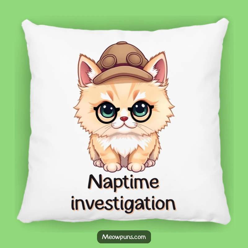 Funny Cat Detective Pillow: Cuddle Up with a Cozy Mystery and Hilarious Comfort