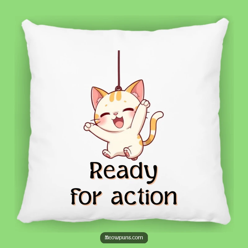 Funny Cat Pounce Pillow: Playful Kitty String Cushion, Soft & Silly Funny Gift