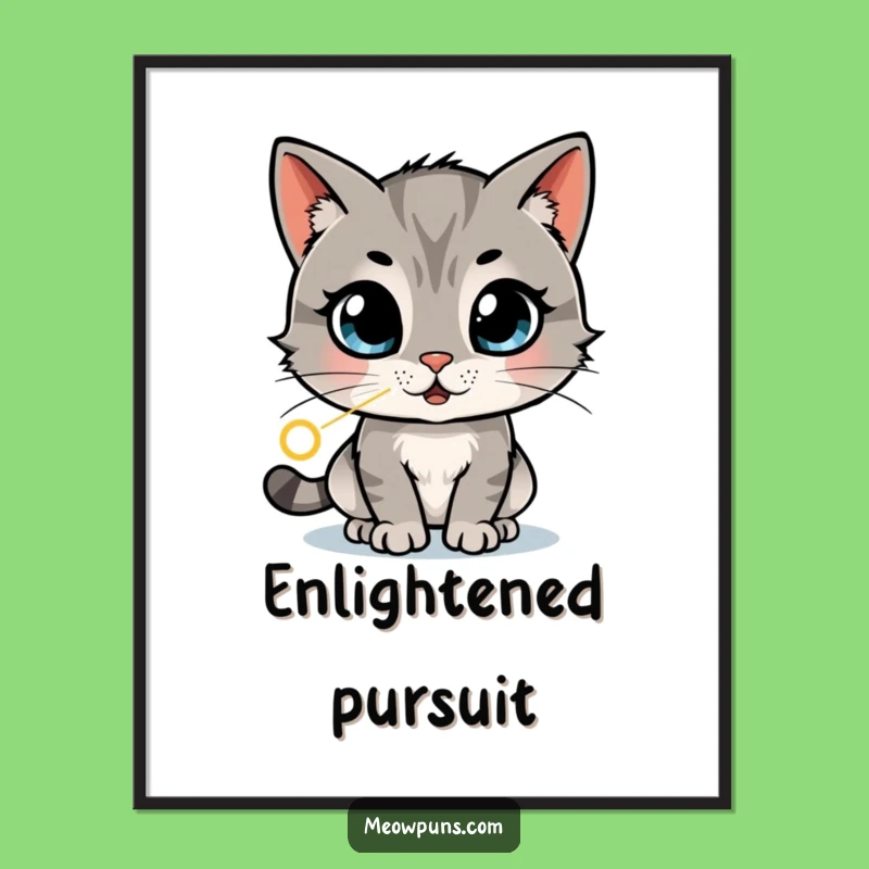 Funny Cat Laser Dot Digital Print: Hilarious Feline Chase Art for Walls