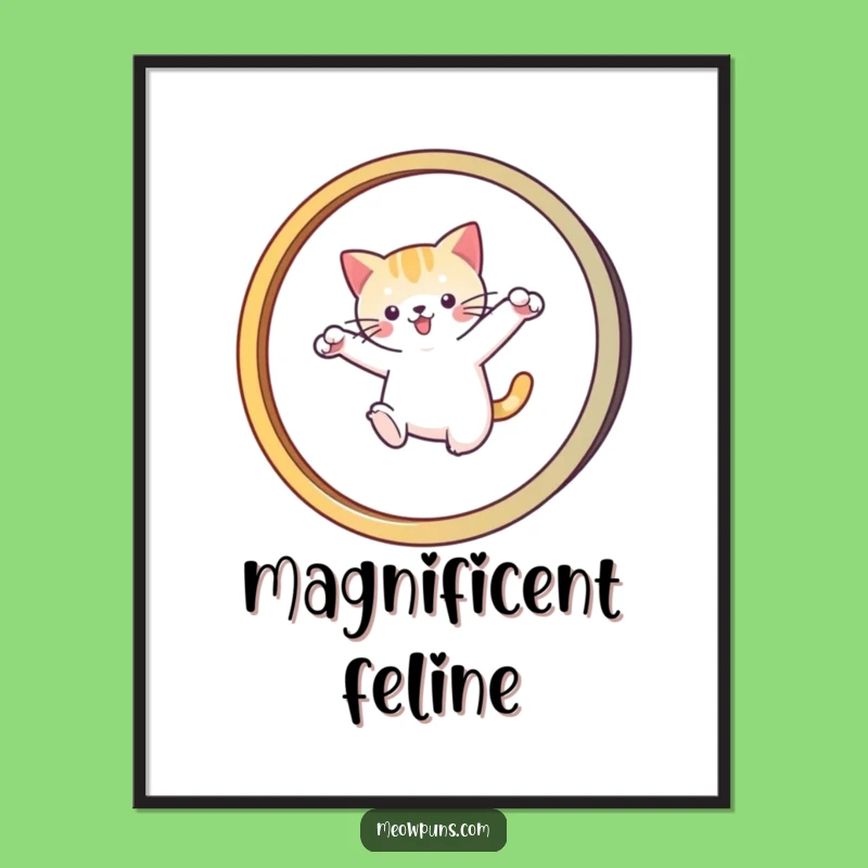 Funny Cat Acrobat Digital Art Print: Instant Dynamic Fun for Your Walls