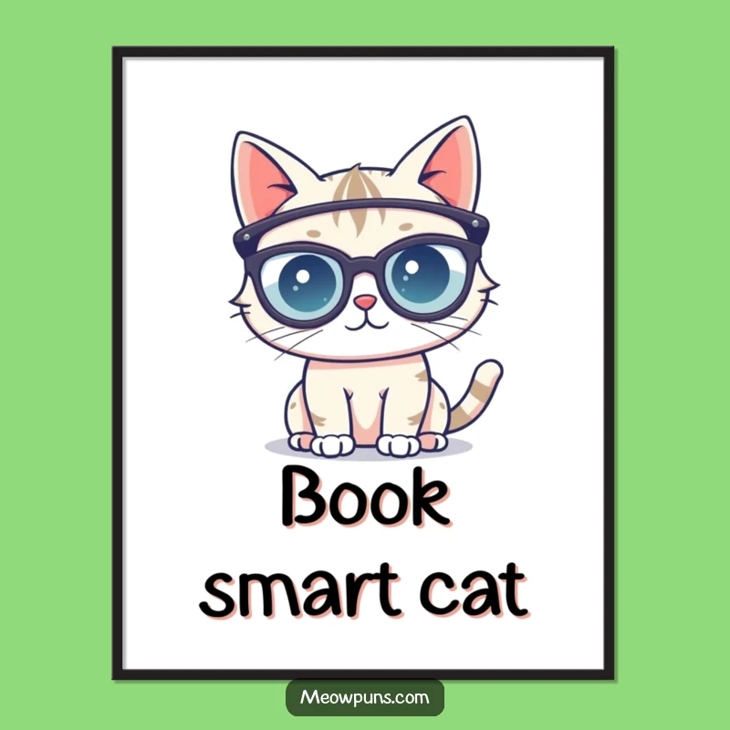Funny Cat Glasses Digital Art - Instant Downloadable Intellectual Charm