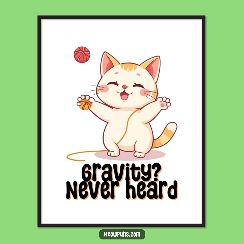 Funny Cat Yarn Juggling Digital Art Print: Instant Joy for Your Walls!