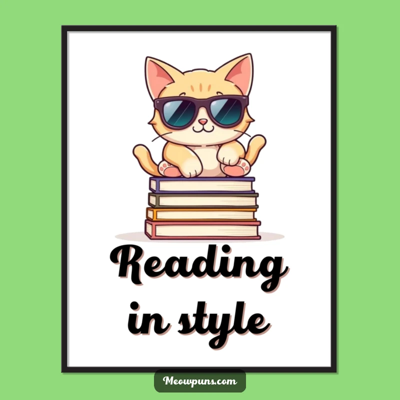 Funny Cool Cat Sunglasses Digital Art: Instant Cool Vibes for Walls!