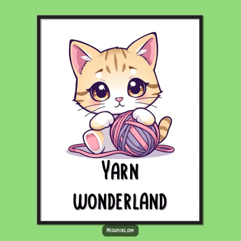 Funny Cat Yarn Ball Print - Instant Cozy Decor!