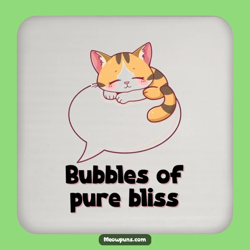 Funny Calico Cat Speech Bubble Coaster: Protect Surfaces with Humor