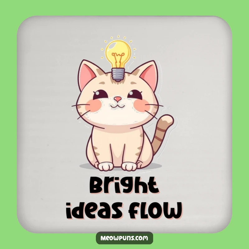 Funny Cat Lightbulb Coaster: Protect Surfaces with Clever Cat Art