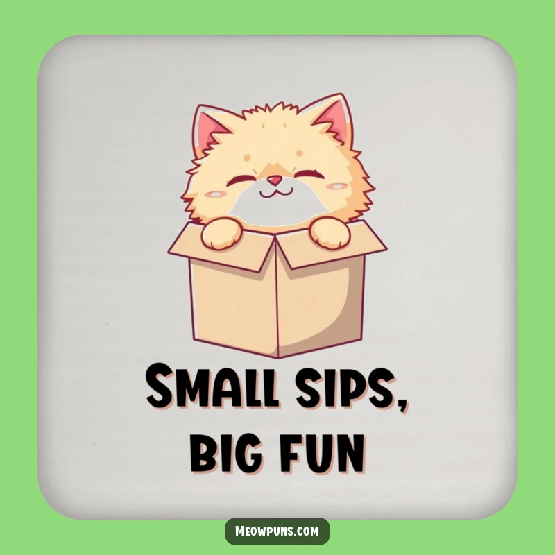 Funny Small Box Cat Coaster: Protect Surfaces with Feline Charm