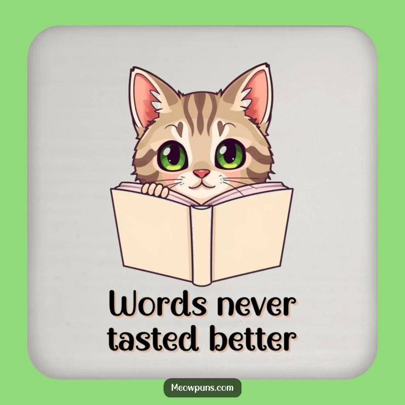 Funny Tabby Cat Dictionary Coaster: Protect Your Surface with Smarts