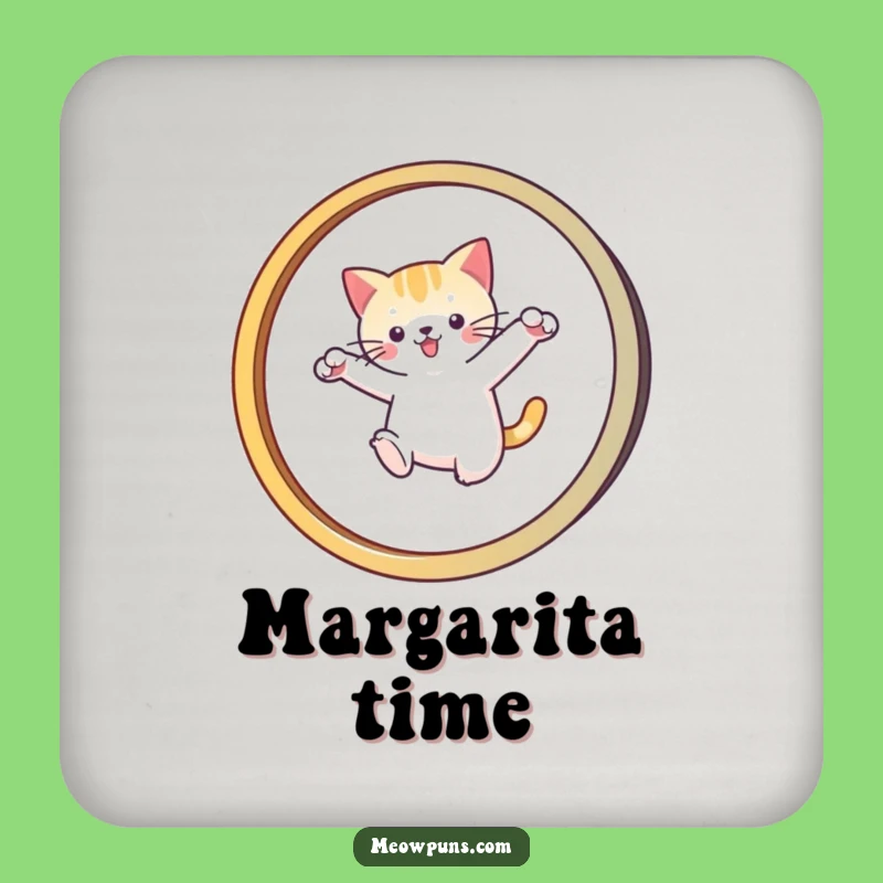 Funny Cat Acrobat Coaster: Protect Surfaces with Feline Agility's Seal