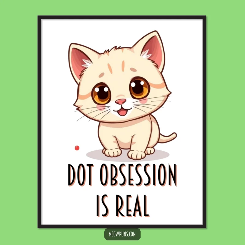 Funny Googly Eye Cat Laser Poster: Playful Feline Chase for Your Vibrant Decor
