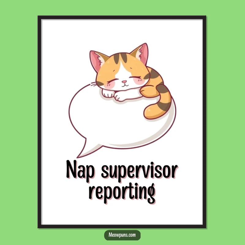 Funny Calico Cat Speech Bubble Poster: Adorable Wall Art for Cat Lovers